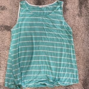 Blue and white maternity flowy tank top